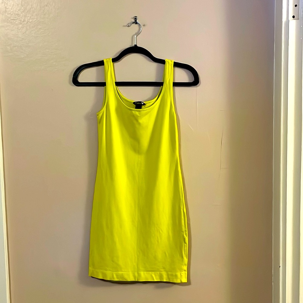 H&M Basic Tank Body-con Neon Yellow Dress S